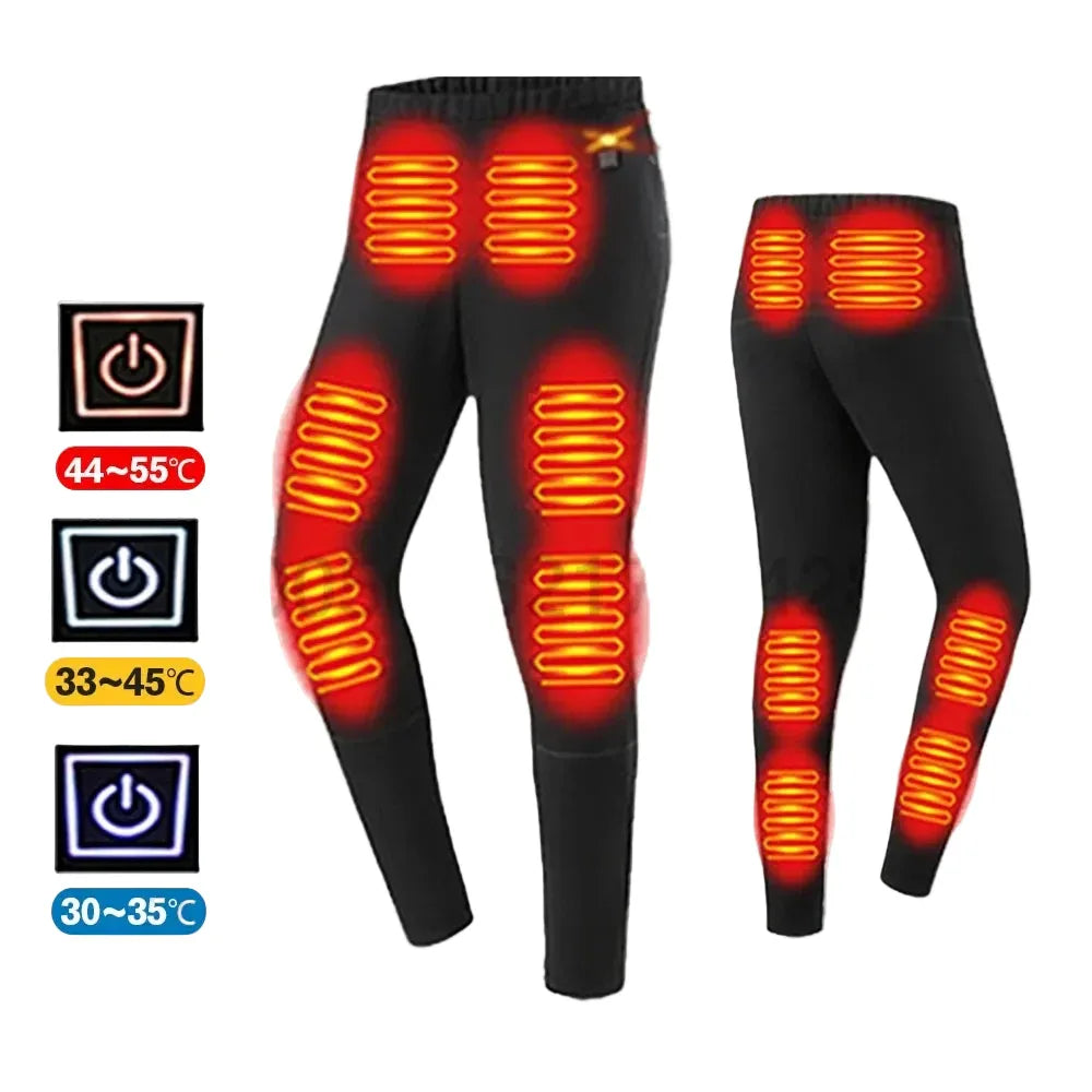 Buy USB Electric Heated Jacket Thermal Underwear Set for Men & Women 12-points-Men-Pant