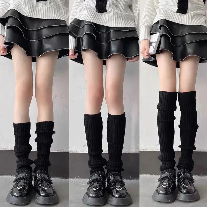 Women’s Y2K Gothic Knit Leg Warmers – Cozy Boot Cuffs
