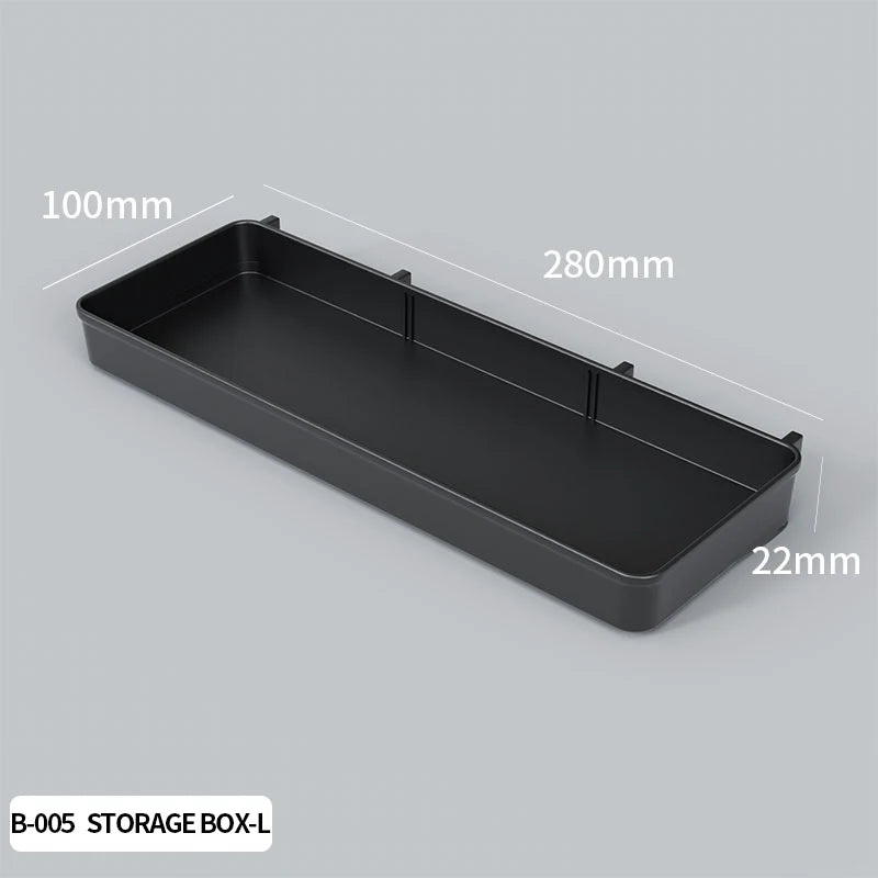 Wall Mounted Desk Pegboard Storage for Gaming Accessories Black Storage Box-L