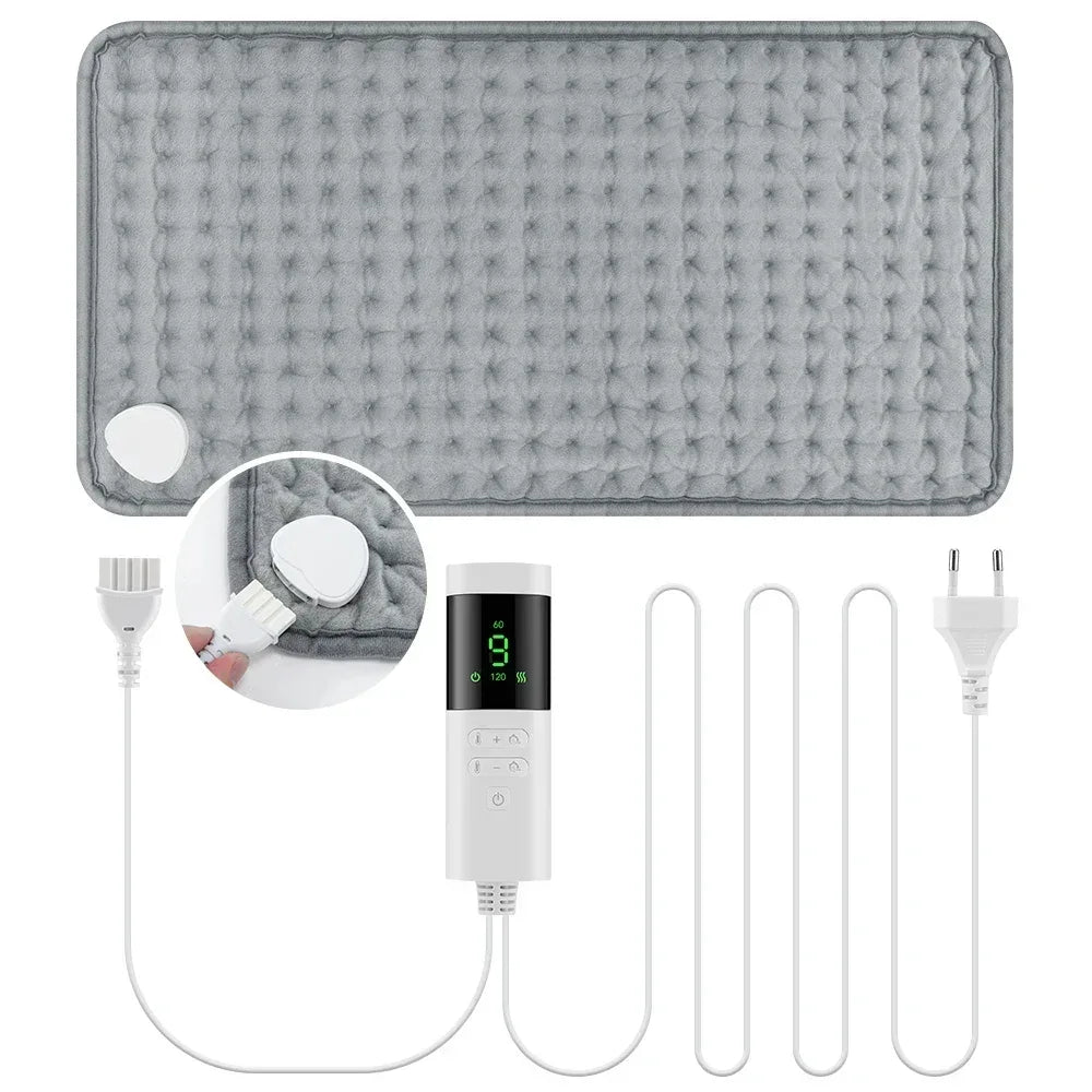 30*60cm Electric Heating Pads for Back Neck Shoulder Home Office Washable Winter Warm Blanket 4 Timer 9 Temperature Control