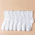 1/7/10/20 Pairs Mid Length Socks Women Classic Black White Solid Color Fashionable Casual Sports Absorbing Breathable Men Socks