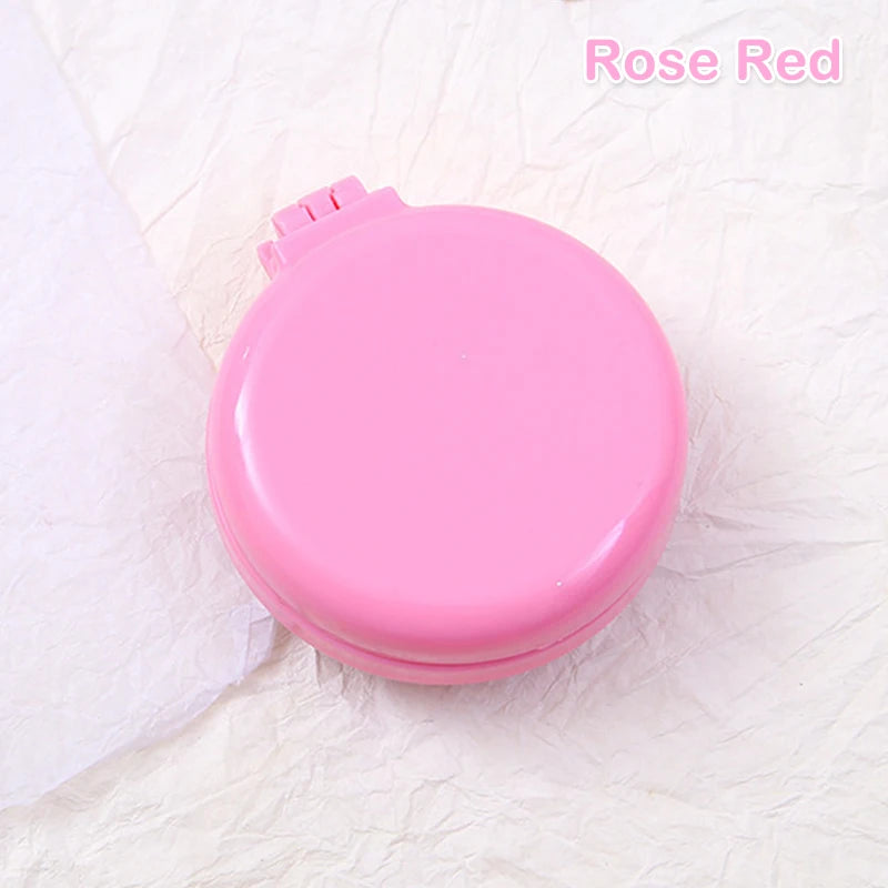 1 Pcs Small Size Hair Comb With Folding Mirror Traveling Portable Massage Folding Comb Women Girl Hair Brush Styling Tools rose red