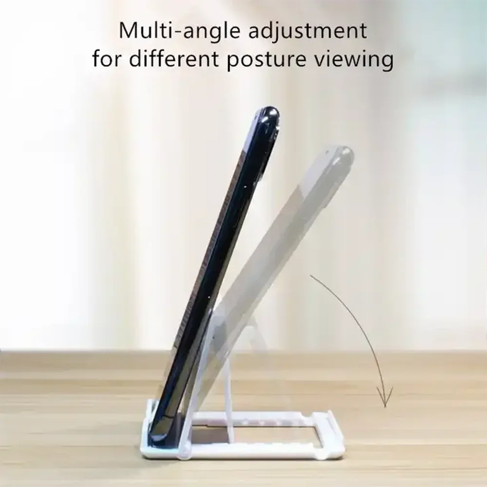 Adjustable Folding Plastic Phone Stand for Desk Viewing