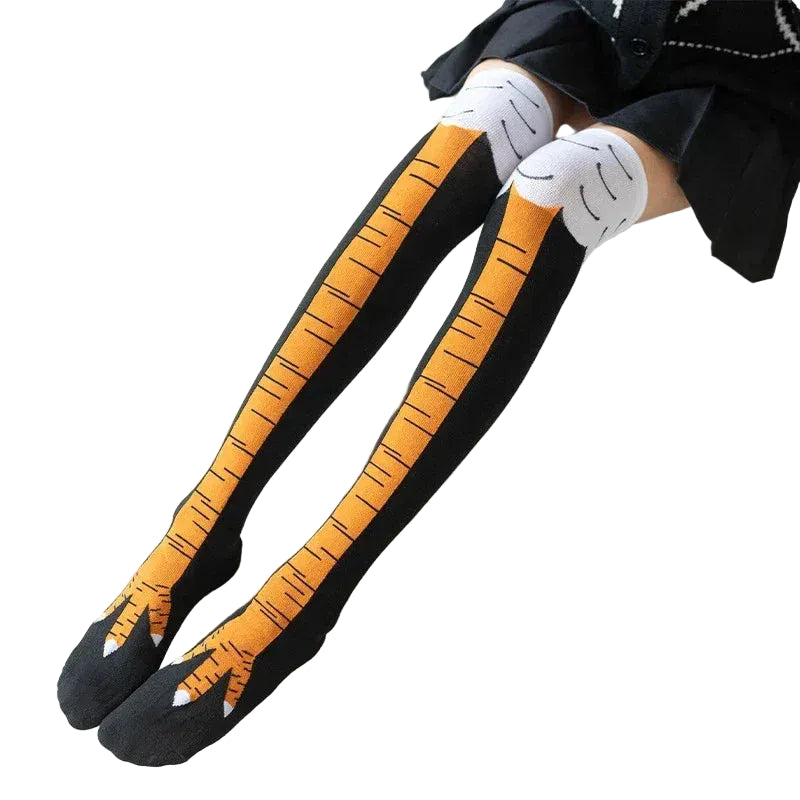 Funny Chicken Paw Stocking Over-knee 50/70CM Pressure Long Stocking for Women Personalized Realistic Chicken Feet Sports Socks # - Dicrodelights