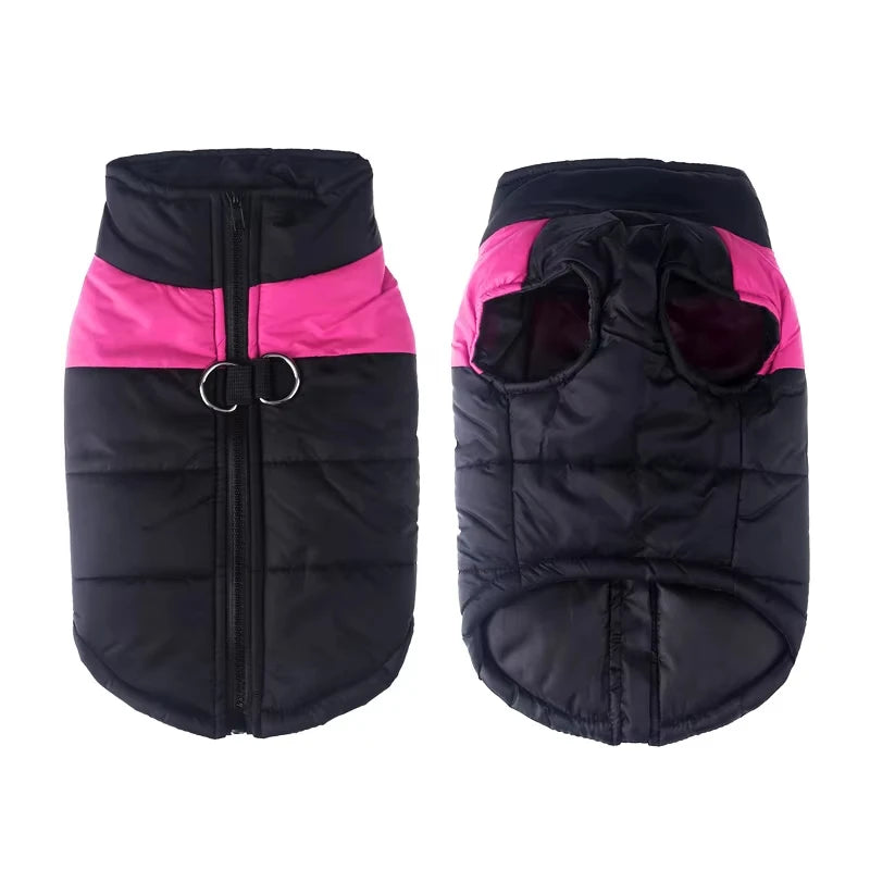 Winter Pet Dog Clothes Warm Big Dog Coat Puppy Clothing Waterproof Pet Vest Jacket For Small Medium Large Dogs Golden Retriever Pink