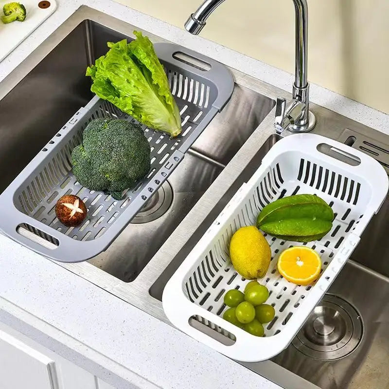 Extendable Sink Draining Basket for Fruit and Vegetables