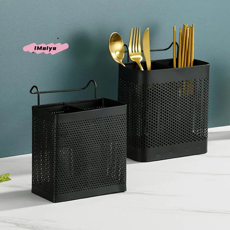 Stainless Steel Cutlery Drainer with Hanging Hooks for Kitchens