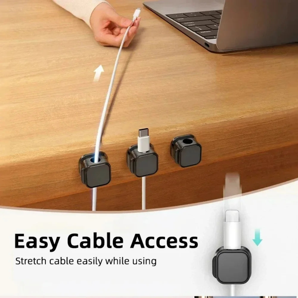 Magnetic Desk Cable Holders for Charging and Audio Leads