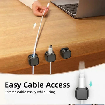 Magnetic Desk Cable Holders for Charging and Audio Leads