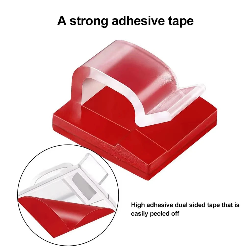 Self Adhesive Acrylic Cable Clips for Desk Lead Routing