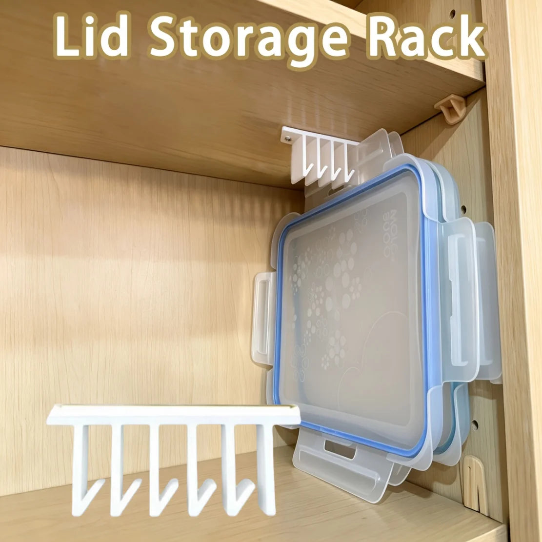 Under-Shelf Lid Organiser for Kitchen Food Containers 5