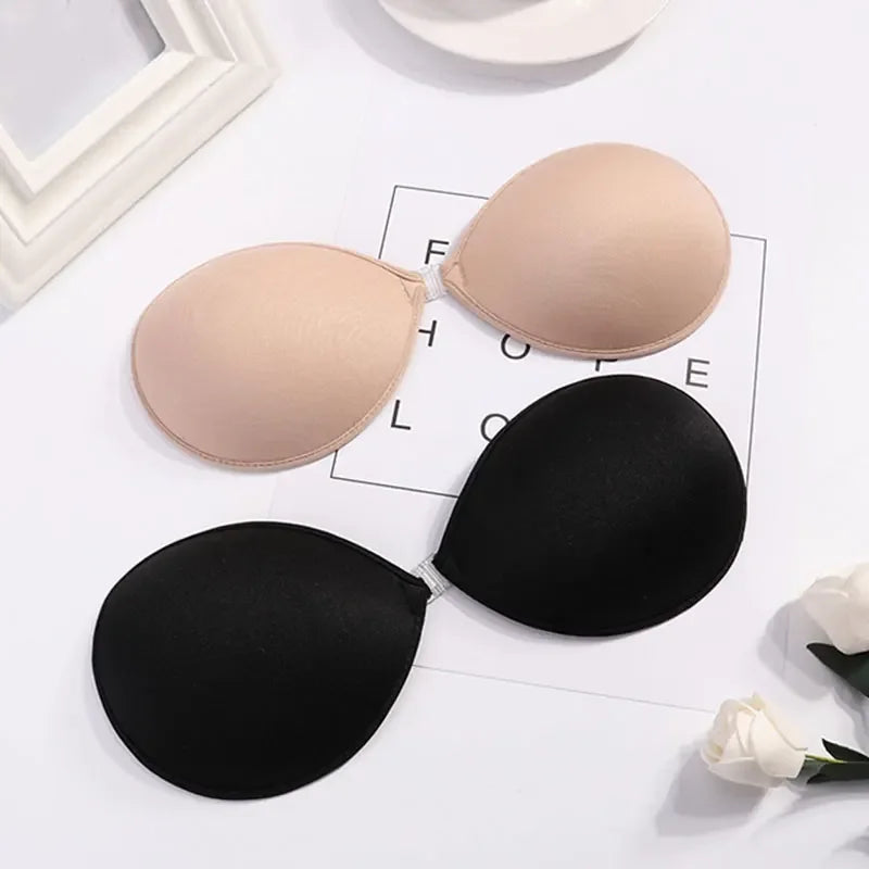 1/2Pcs Sexy Women Invisible Push Up Bra Self-Adhesive Silicone Bust Front Closure Sticky Bra Black Skin Backless Strapless Bra Group 3