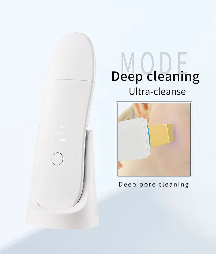 Ultrasonic Face Scrubber Facial Peeling Skin Scrubber Deep Facial Cleaning Spatula Acne Pore Ultrasonic Scrubber Facial Cleanser
