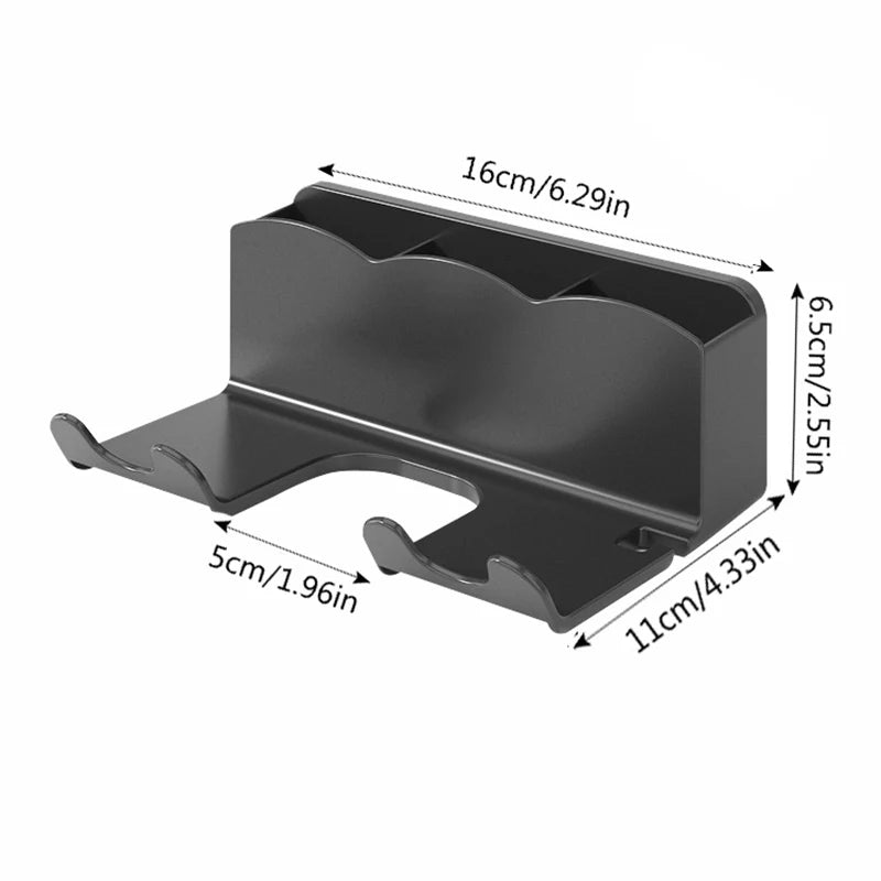 Wall Mounted Hair Dryer Holder for Bathroom Shelf Without Drilling Plastic Hair Dryer Stand Bathroom Organizer Storage Bracket black 1