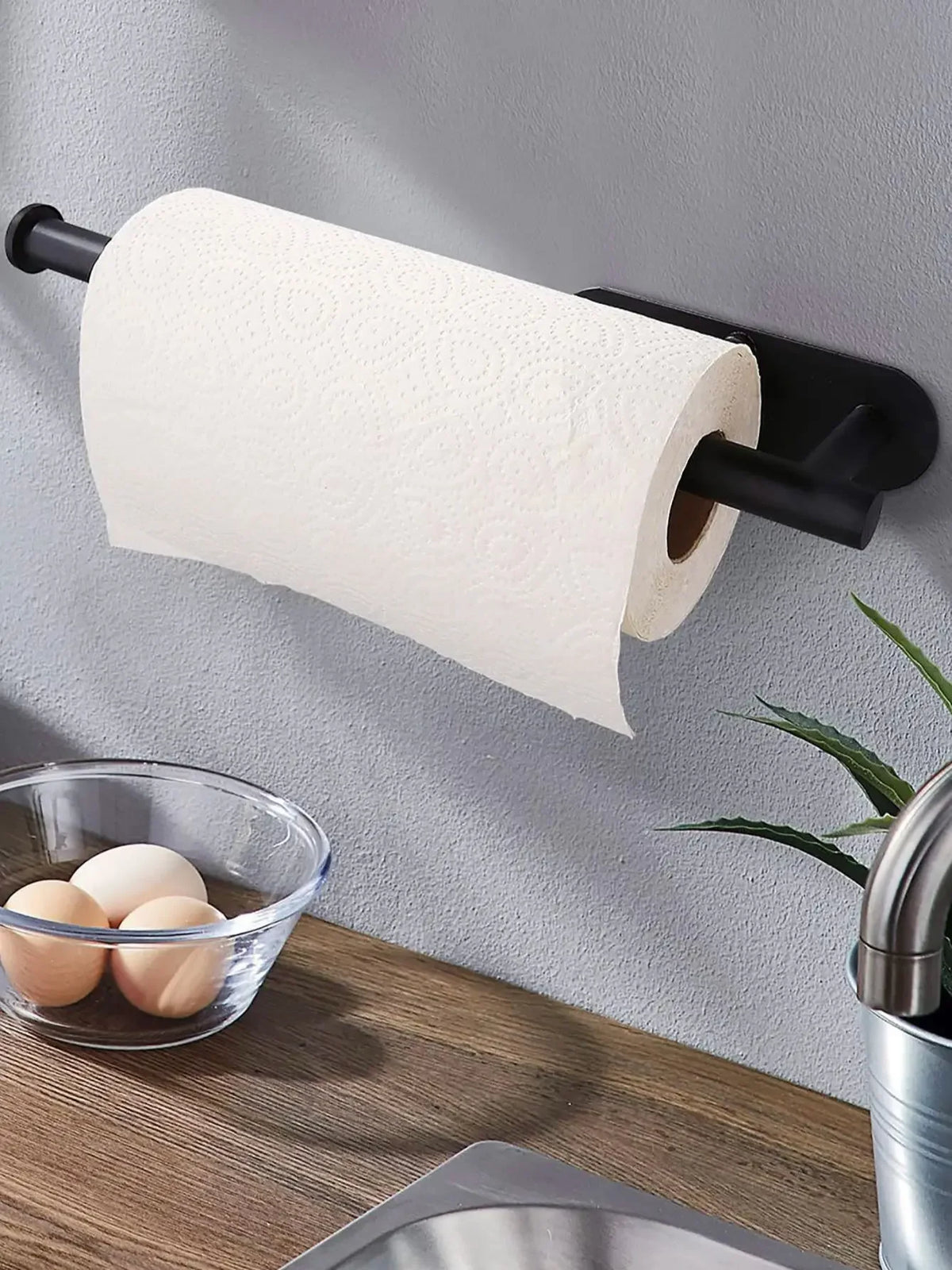 Acrylic Wall Mounted Toilet Roll Holder in Black or White 2 Long black