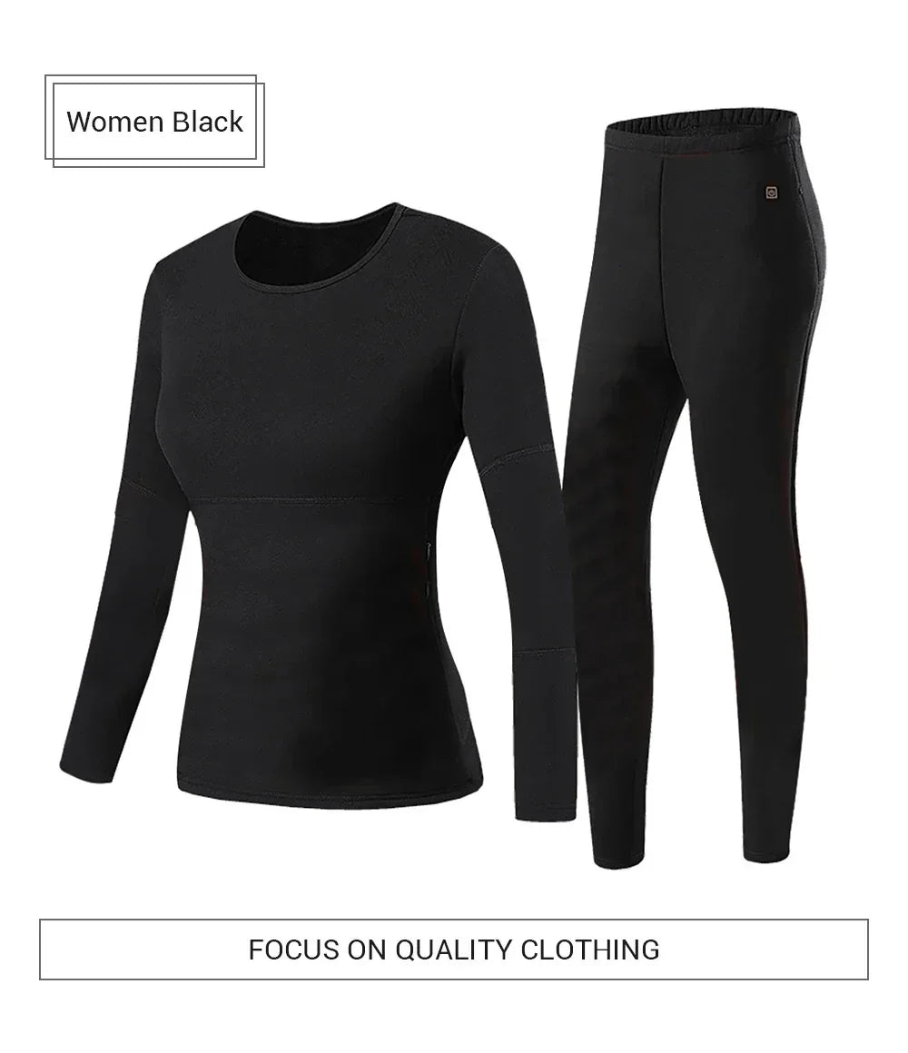 Buy USB Electric Heated Jacket Thermal Underwear Set for Men & Women