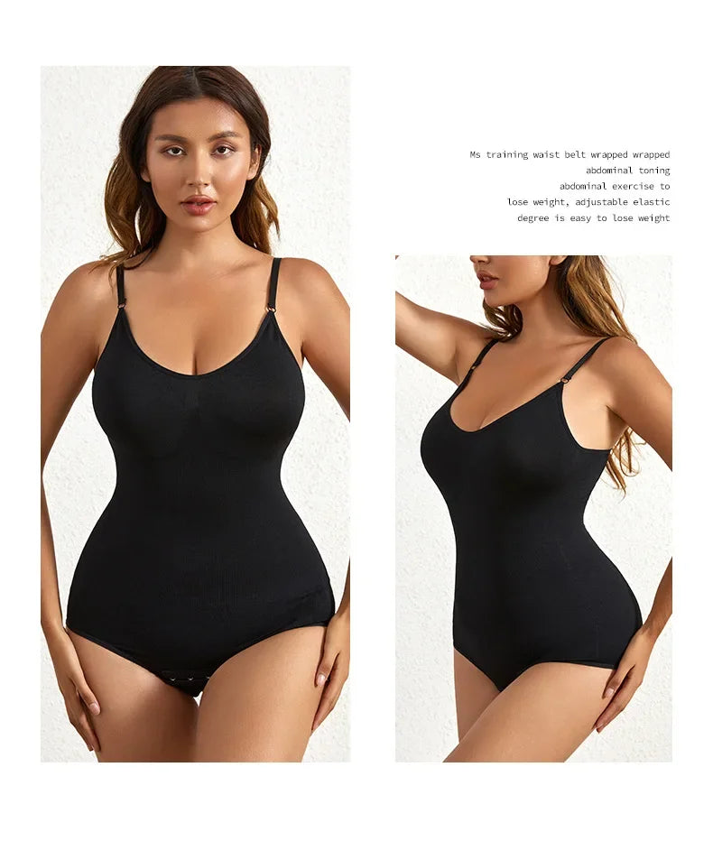 1 Piece Solid Seamless Brief Shaping Shapewear Bodysuit, Tummy Control Butt Lifting Slimmer Body Shaper, Women's Underwear