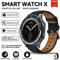 OPPO Watch X Bluetooth Call Smartwatch AMOLED HD Waterproof Men's Sports Watch 3D Visual Surround 4GB RAM Video Playback Watch black leather belt