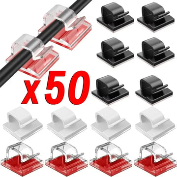 Self Adhesive Acrylic Cable Clips for Desk Lead Routing