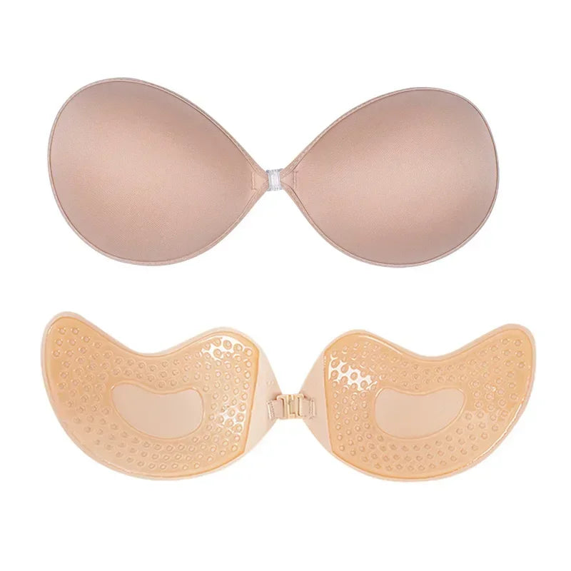 1/2Pcs Sexy Women Invisible Push Up Bra Self-Adhesive Silicone Bust Front Closure Sticky Bra Black Skin Backless Strapless Bra Group 11