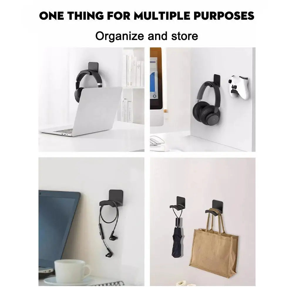 Wall Mounted Plastic Headphone Hook for Desk Setups