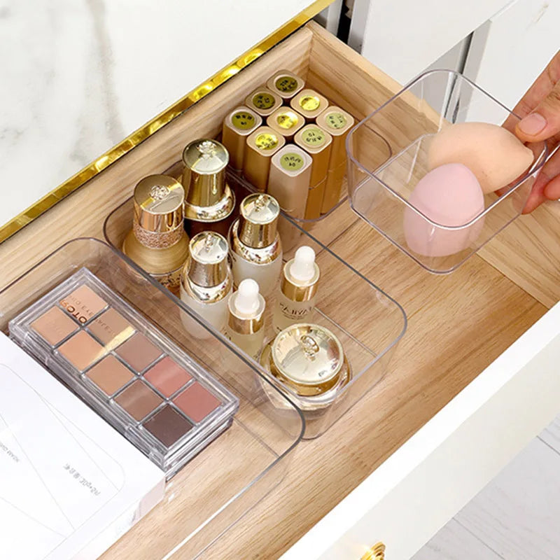 Clear Plastic Drawer Organiser for Makeup Jewellery and Pens