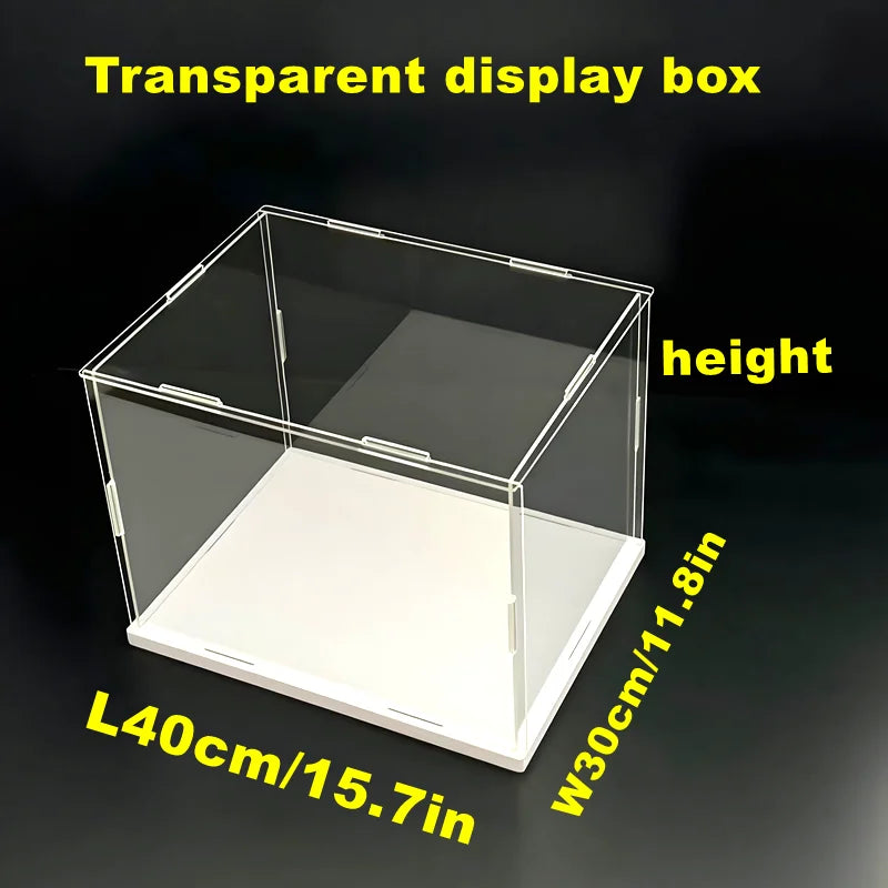 Acrylic Display Box with White Base for Models and Figures L W 40x30cm