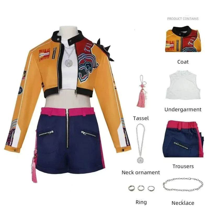 Women's Cosplay Costume Set – KPop Rumi Outfit & Wig Costume