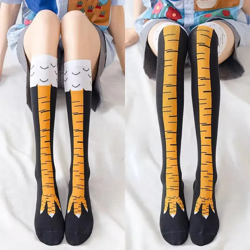 Funny Chicken Paw Stocking Over-knee 50/70CM Pressure Long Stocking for Women Personalized Realistic Chicken Feet Sports Socks # - Dicrodelights