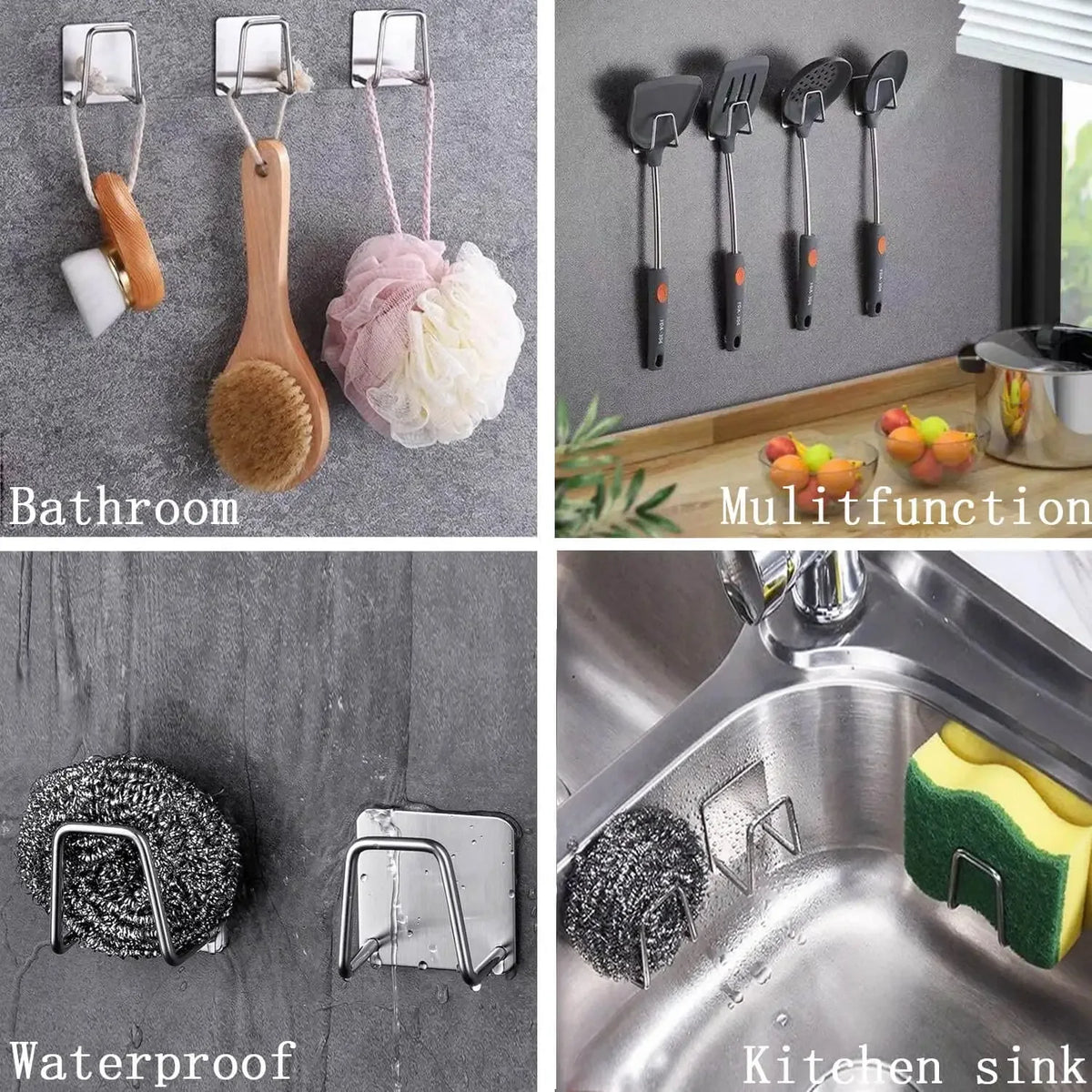 Stainless Steel Wall Mounted Pot Lid Rack for Kitchen Storage