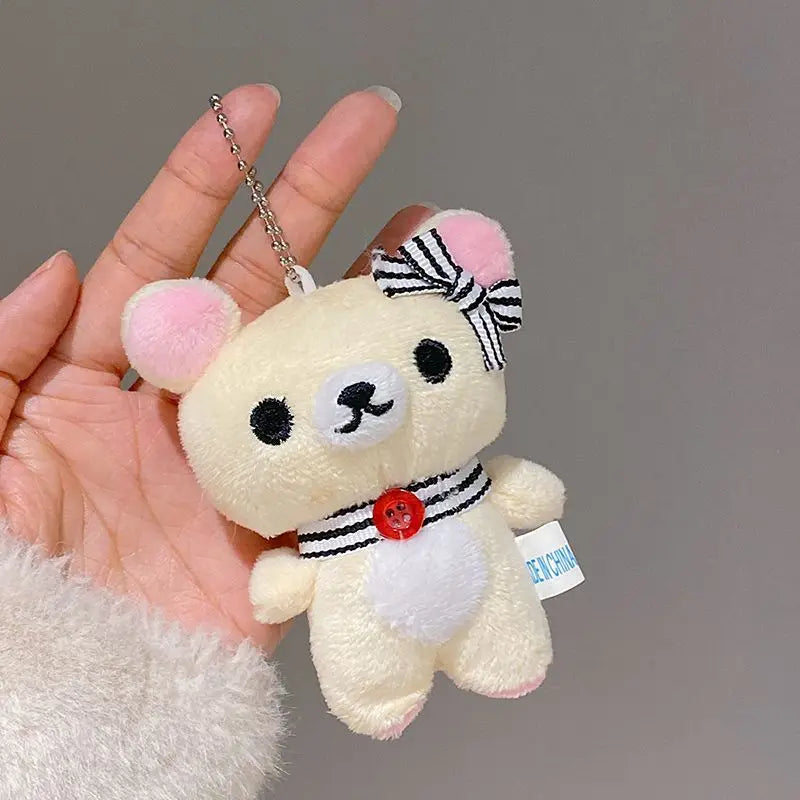 New Anime Rilakkuma Plush Keychains Backpack Hanings Small Pendant Stuffed Animals Christmas Birthday Graduation Gifts PURPLE