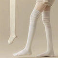 1/3/5 Pairs Knee High Socks Thin Long Stacked Socks Women's High Solid Colour Patchwork Socks High Elasticity Stockings Beige