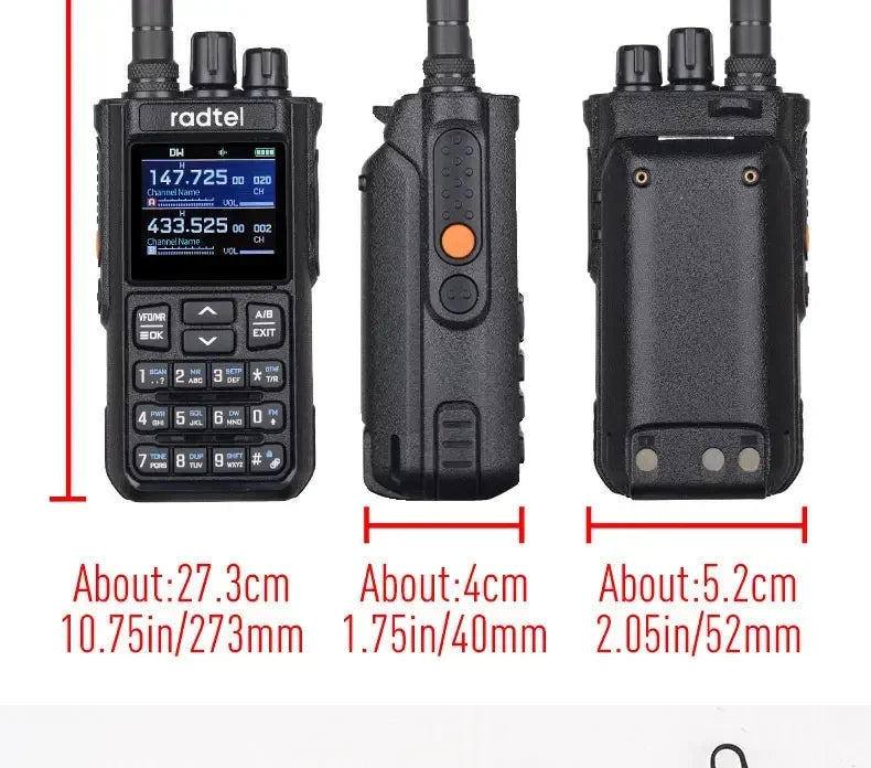 Radtel RT-900 8W Full band Ham Radio Walkie Talkie 256CH Air Band Two Way Radio Station Aviation NOAA Police Marine River PTT - Dicrodelights