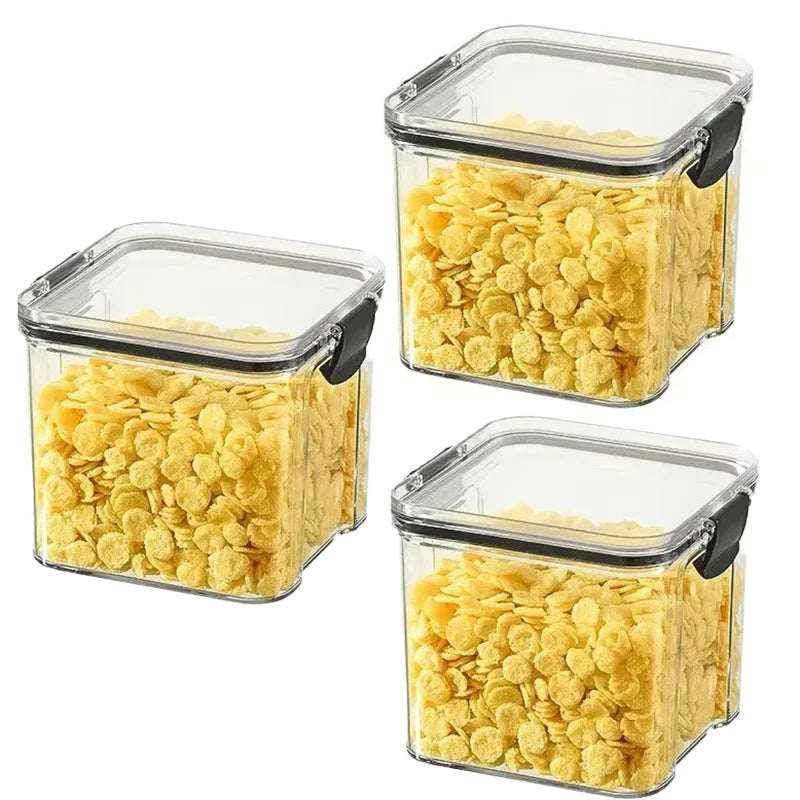 1-4PCS Sealed Jars Kitchen Organizer Grain Storage Boxes Large Capacity Sealed Container Seasoning Jars Set Fresh-keeping Tank 3PCS
