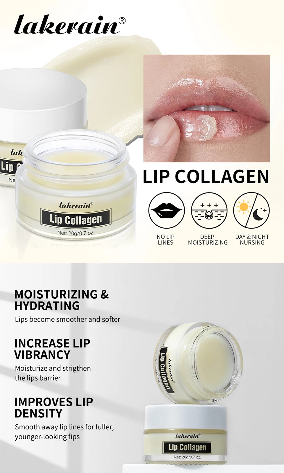 Lip Balm Collagen Lighten Melanin Lip Mask Exfoliating Fade Lip Line Dead Skin Moisturizing Brighten Repair Lip Care Products