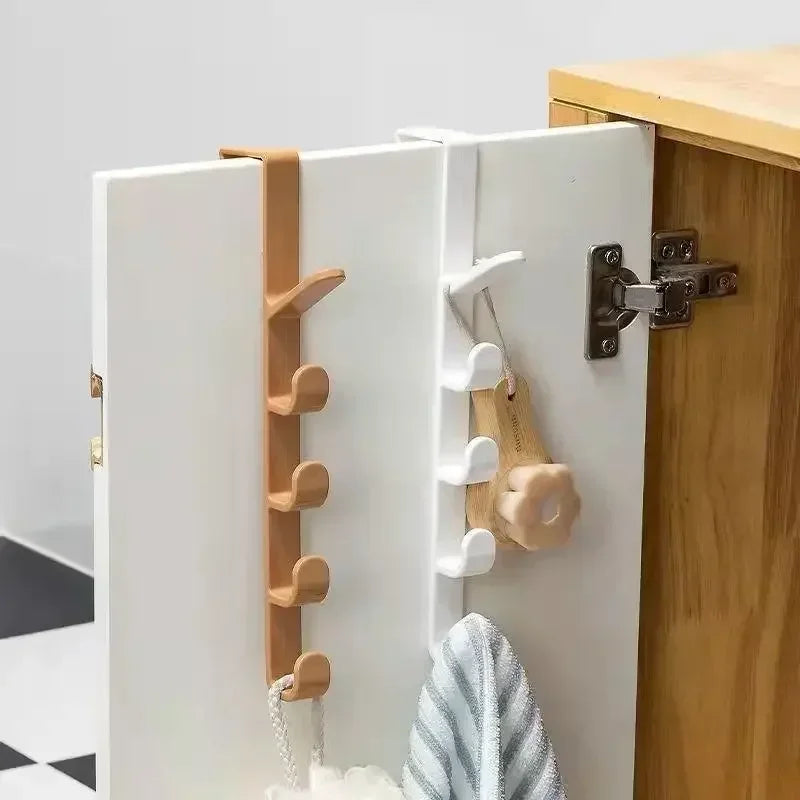 Plastic Over Door Hook Rack for No Drill Bag and Hat Storage