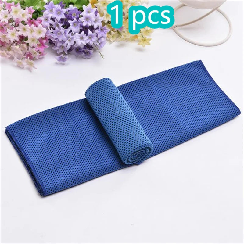 1-10pcs Cooling Towel Instant Relief Microfiber Cool Towels Chilling Neck Wrap Ice Cold Rags Sports Fitness Camping Hiking 1pcs-2