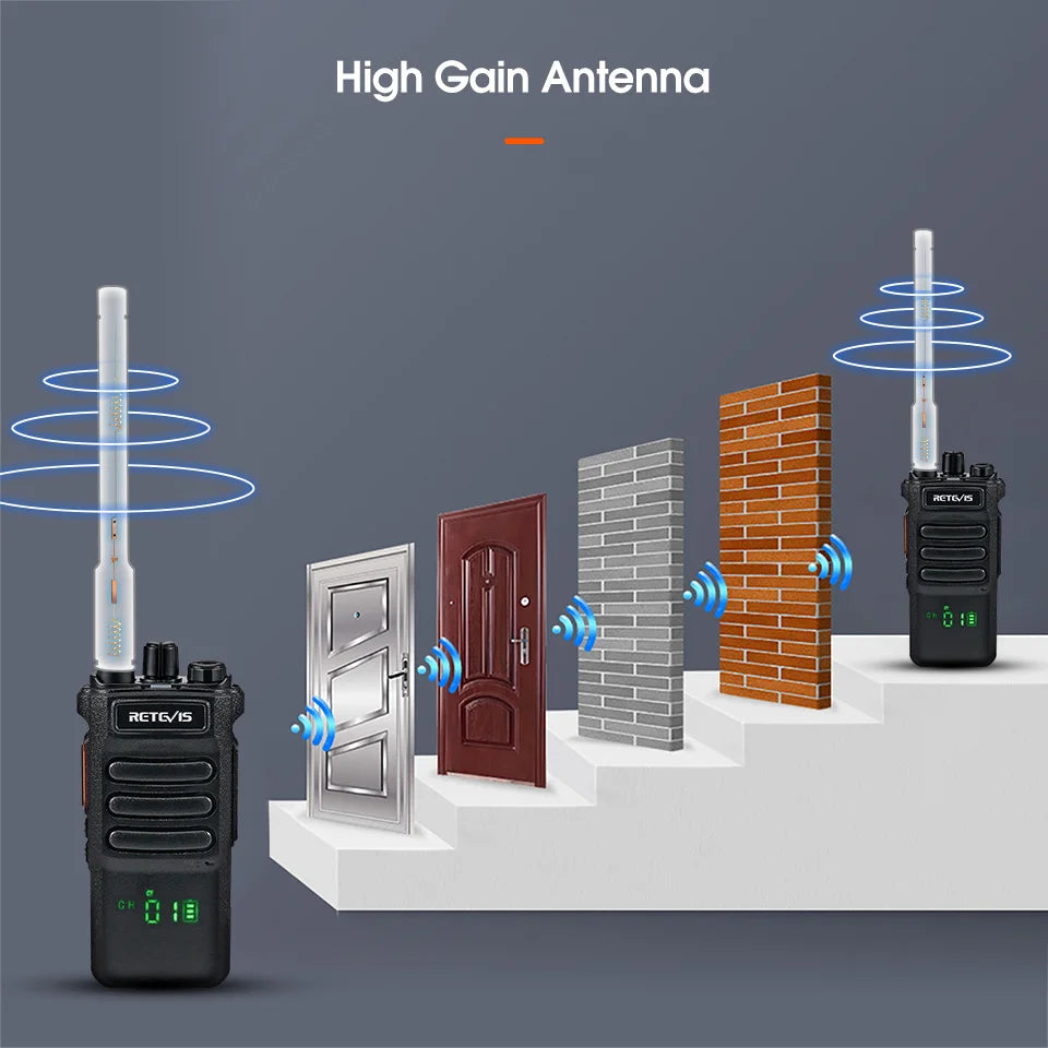 Retevis RT86 10W Walkie Talkie Professional Two Way Radio Long Range Walkie Talkie UHF Communication radio for Outdoor Business