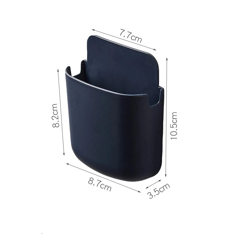 Bedside Wall Phone Holder for Charging and Remote Storage Ink black
