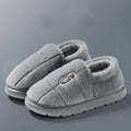 Men's slippers Winter Solid Color Wrap Heels Plush Slippers Non-slip Warm Women Men Home Casual Cotton Shoes Big Size 50 51