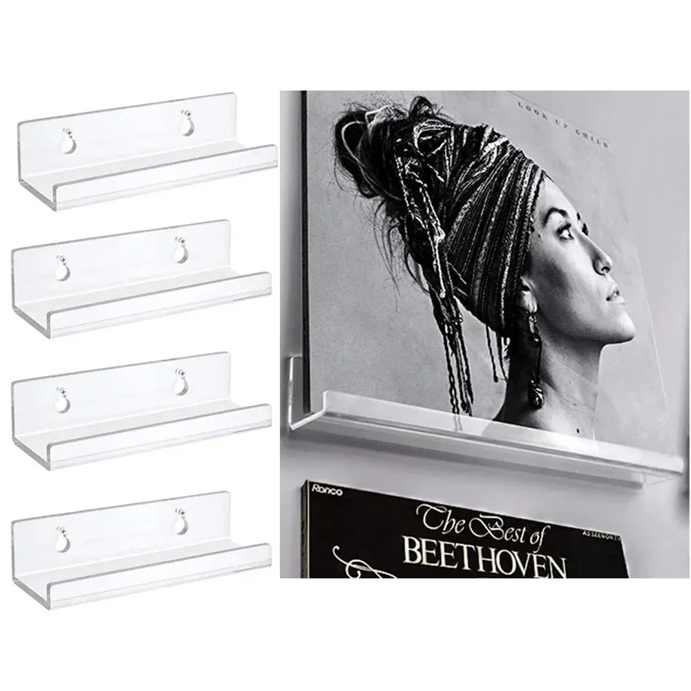 Acrylic Record Shelf for Wall Mounted Album Cover Displays
