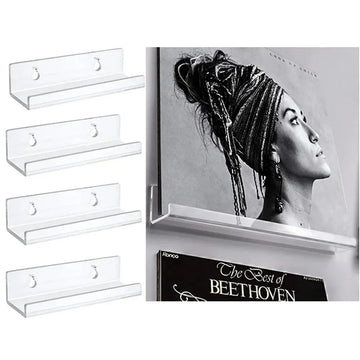 Acrylic Record Shelf for Wall Mounted Album Cover Displays