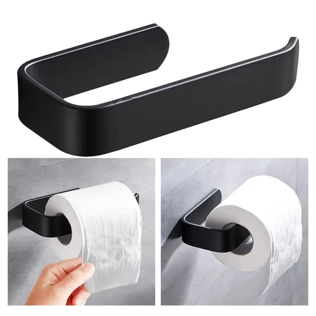 Acrylic Wall Mounted Toilet Roll Holder in Black or White