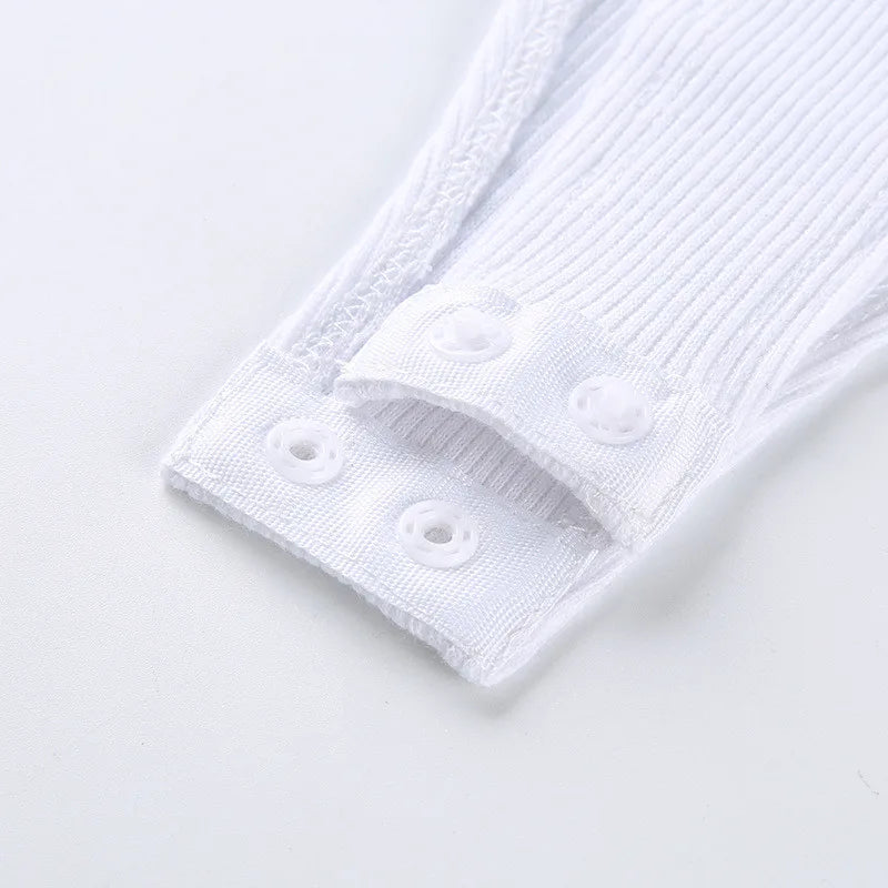 White Strappy Bodysuit Sexy Backless Ribbed Bodysuit Romper string femme sexy Sleeveless Tank Top gloved bodysuit Body Female