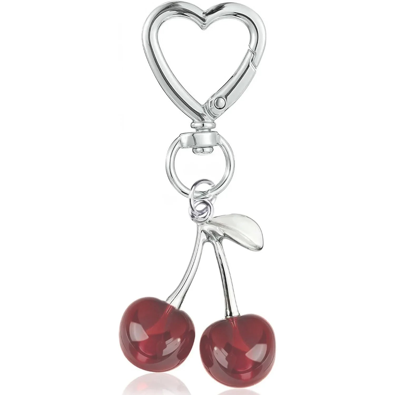 Kawaii Cherry Keychain Set - Cute Acrylic Bag Charm & Car Decor, Adorable Gift for Women Girls Birthday Valentine Accessories NS1281