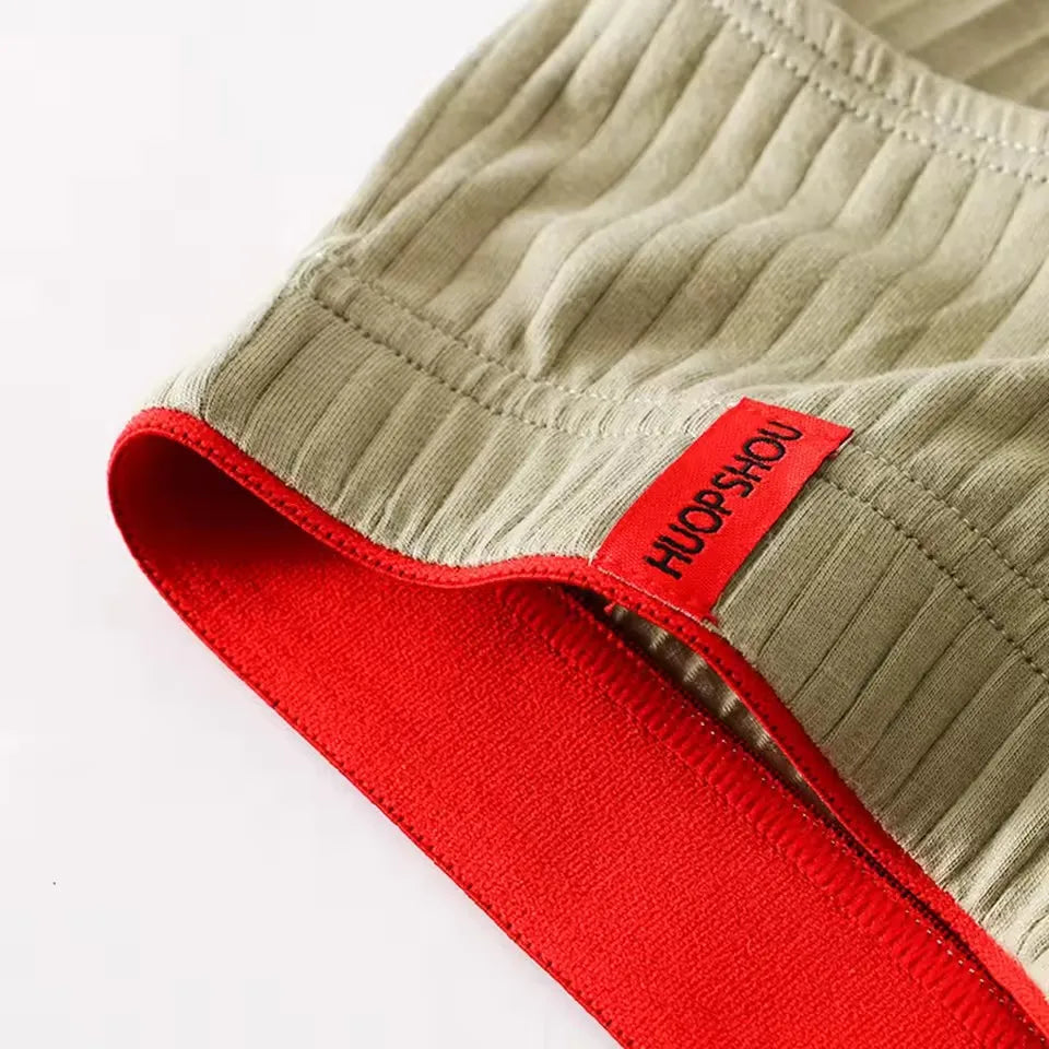 1/3PCS Men Briefs Mid Waist Elastic Soft Breathable Anti-septic U Convex Striped Solid Color Casual Men Underpants underwear men