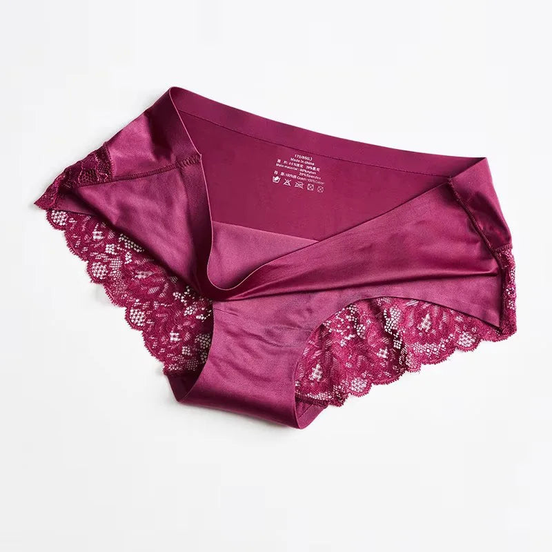 1/5/10Pcs Seamless Women Hollow Out Panties Set Underwear Comfort Lace Briefs Low Rise Female Sport Panty Soft Lady Lingerie purple As shown