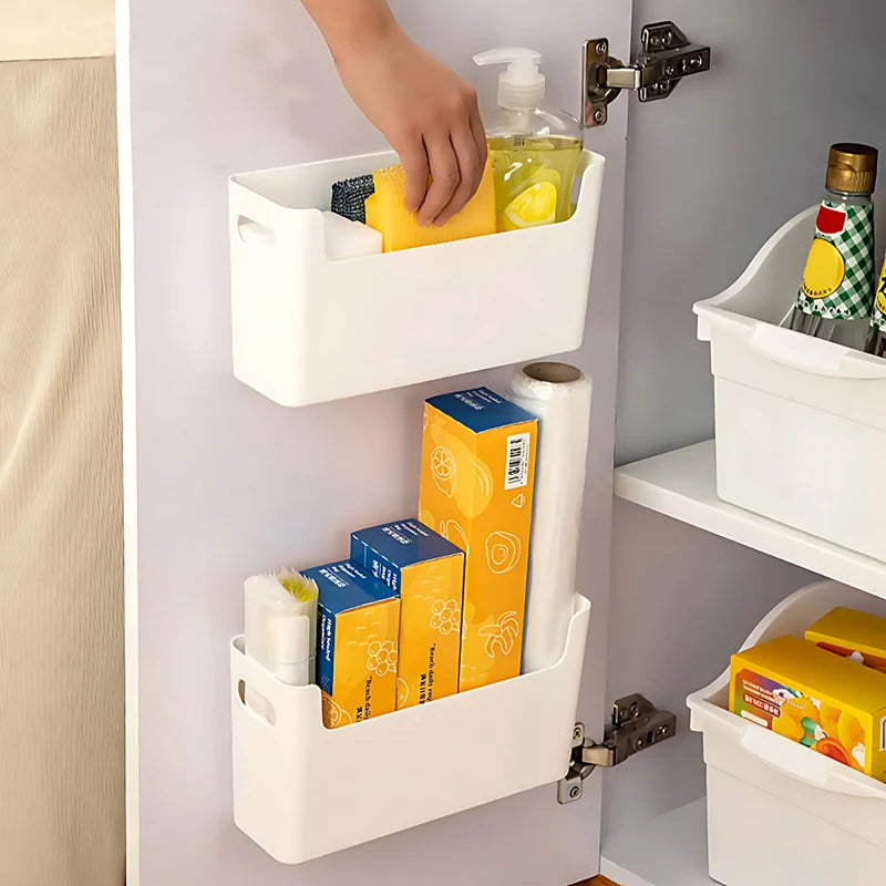 Adhesive Cabinet Door Storage Box for Kitchen Wraps