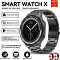 OPPO Watch X Bluetooth Call Smartwatch AMOLED HD Waterproof Men's Sports Watch 3D Visual Surround 4GB RAM Video Playback Watch black steel