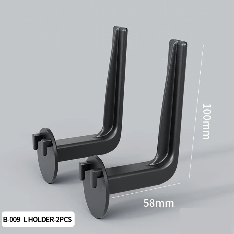 Drill Free Desktop Pegboard Organizer For Gaming Desk Game Controller Headphone Figure Storage Shelf Hooks Display Black L Holder-2pcs